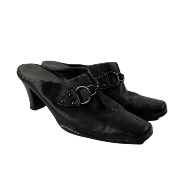Aerosoles Black Leather Mules - Picture 1 of 8